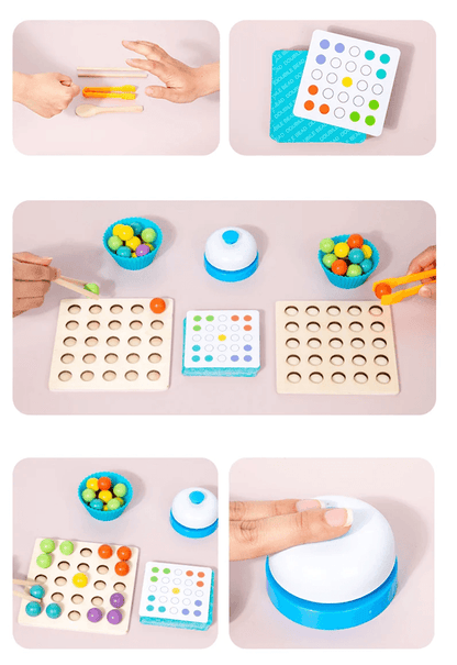 Montessori Wooden Bead Sorting Toy With Clip For Fine Motor Skill Development 4