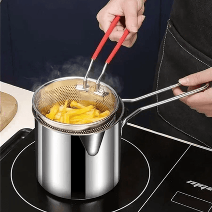 Stainless Steel Deep Fryer Pot With Filter Screen For French Fries And Chicken 3