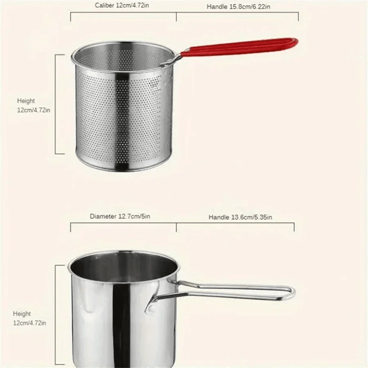 Stainless Steel Deep Fryer Pot With Filter Screen For French Fries And Chicken 5