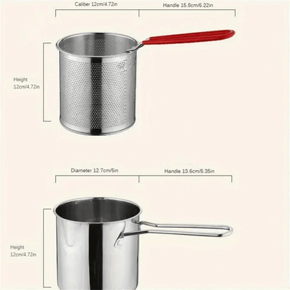 Stainless Steel Deep Fryer Pot With Filter Screen For French Fries And Chicken 5