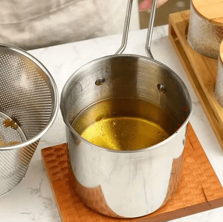 Stainless Steel Deep Fryer Pot With Filter Screen For French Fries And Chicken 6