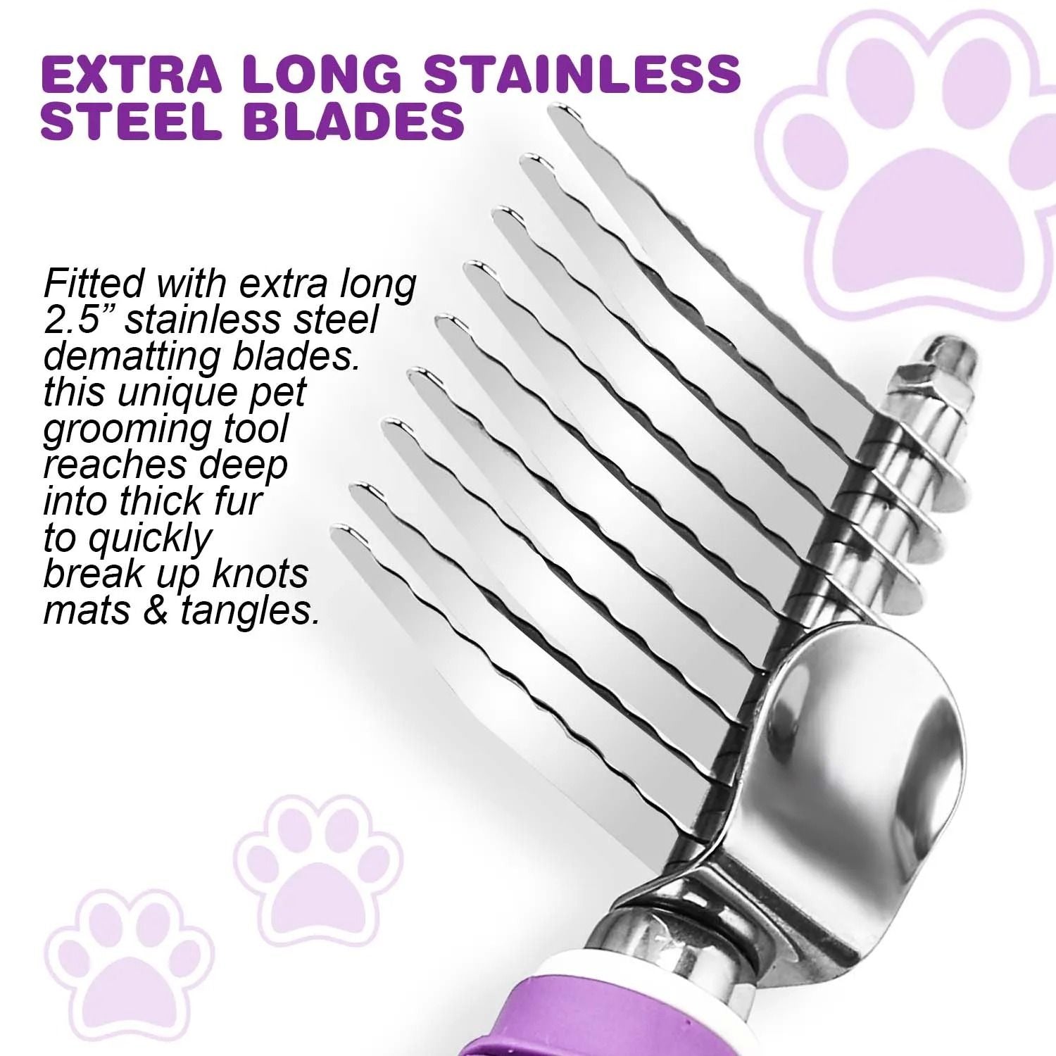 Pet Dematting Comb With Long Safety Blades For Dogs And Cats 1