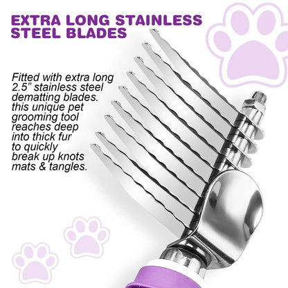 Pet Dematting Comb With Long Safety Blades For Dogs And Cats 1