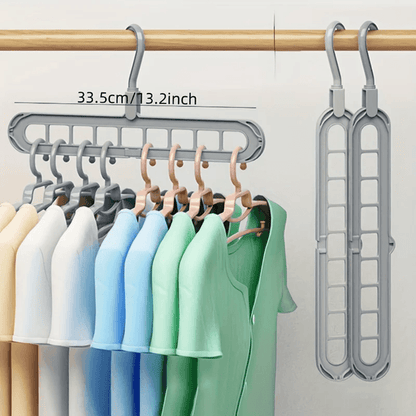 Foldable Space Saving Clothes Hangers With 9 Slots Heavy Duty Closet Organizer Set 1