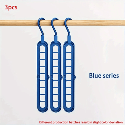 Foldable Space Saving Clothes Hangers With 9 Slots Heavy Duty Closet Organizer Set 4