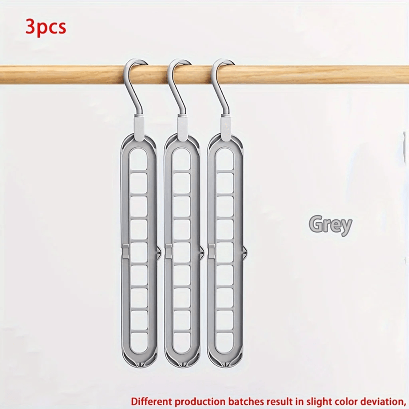 Foldable Space Saving Clothes Hangers With 9 Slots Heavy Duty Closet Organizer Set 6
