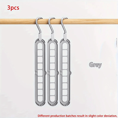 Foldable Space Saving Clothes Hangers With 9 Slots Heavy Duty Closet Organizer Set 6