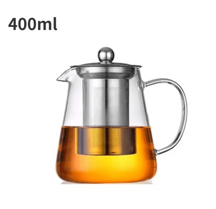 Glass Teapot With Stainless Steel Infuser Heat Resistant Borosilicate Kettle 4