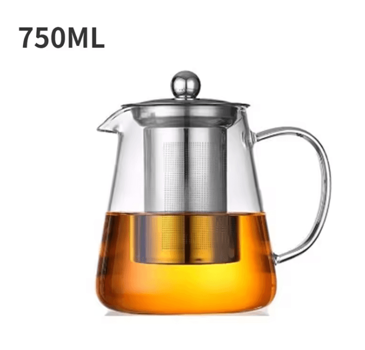 Glass Teapot With Stainless Steel Infuser Heat Resistant Borosilicate Kettle 6
