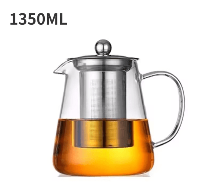 Glass Teapot With Stainless Steel Infuser Heat Resistant Borosilicate Kettle 8