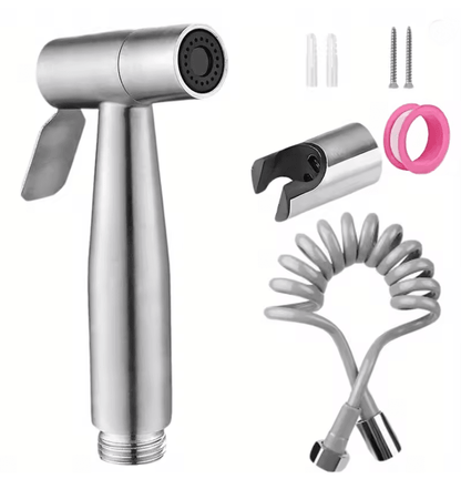 High Pressure Handheld Shower Kit Stainless Steel Cleaning Spray Gun