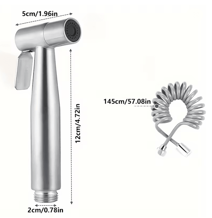 High Pressure Handheld Shower Kit Stainless Steel Cleaning Spray Gun 2