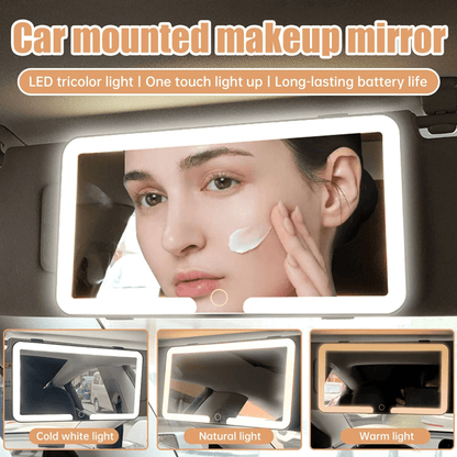 Car LED Makeup Mirror with Adjustable Lighting Sun Visor Vanity Mirror