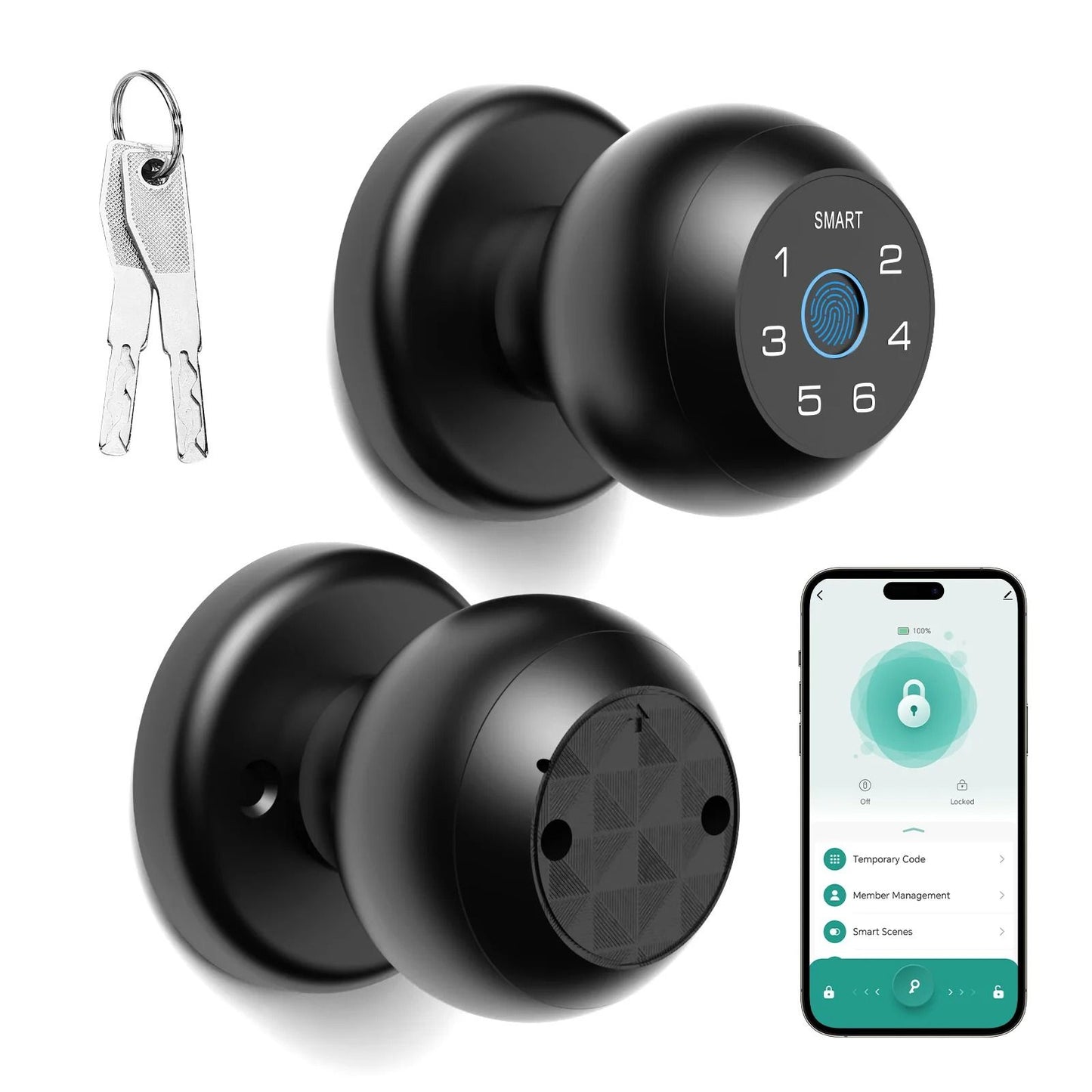 Smart Fingerprint Door Lock With App Control Passcode Unlock And Touchscreen Keypad 1