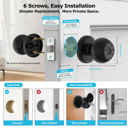Smart Fingerprint Door Lock With App Control Passcode Unlock And Touchscreen Keypad 3