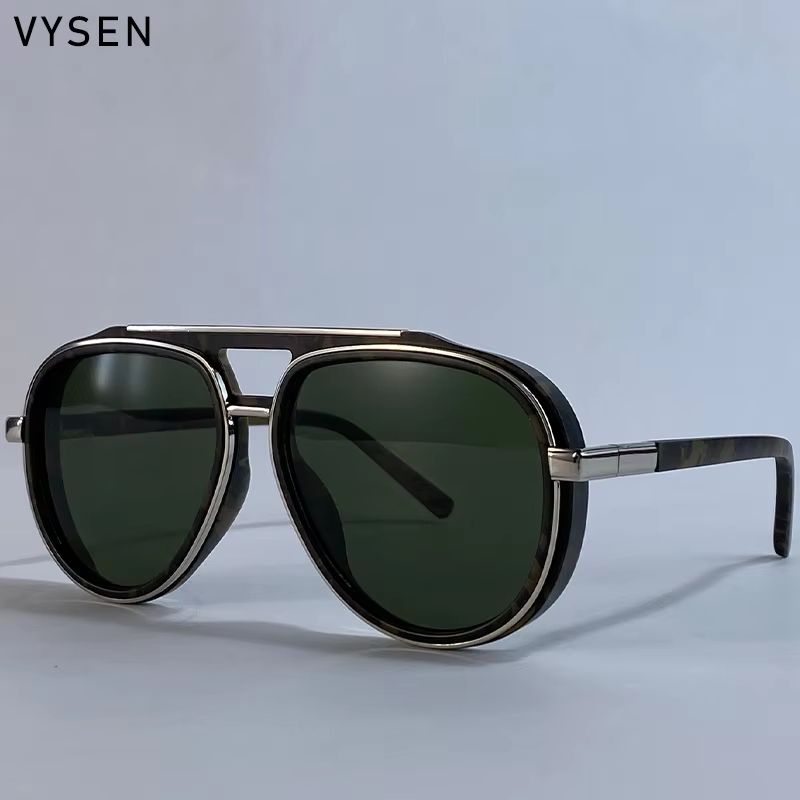 Mens Oversized Polarized Pilot Sunglasses  Luxury Double Beam Vintage Driving Shades 19