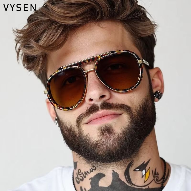 Mens Oversized Polarized Pilot Sunglasses  Luxury Double Beam Vintage Driving Shades 4