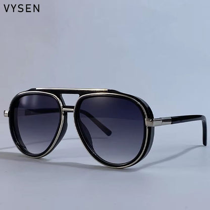 Mens Oversized Polarized Pilot Sunglasses  Luxury Double Beam Vintage Driving Shades 7
