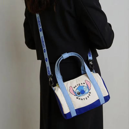 Cartoon Strawberry Bear Canvas Shoulder Bag  Casual Crossbody Tote For Women 1