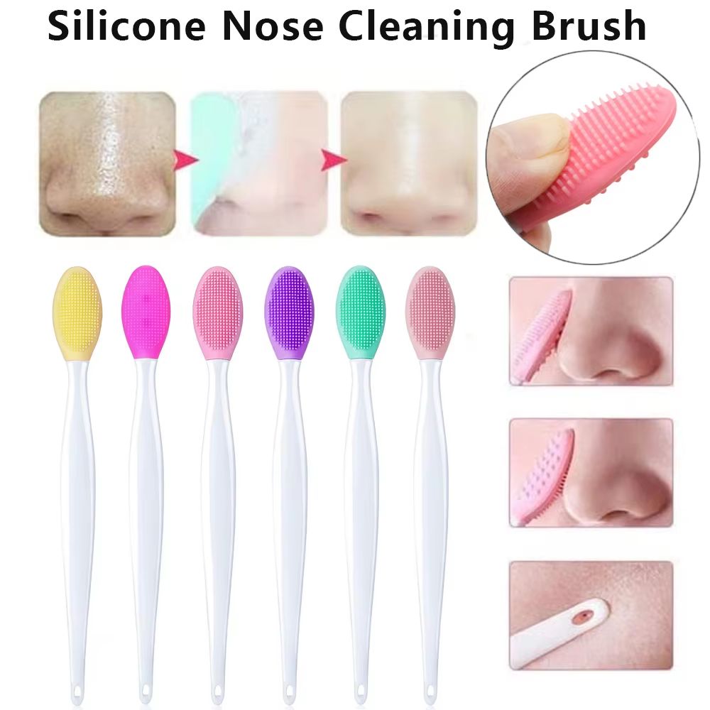 Silicone Face Cleansing Brush With Replacement Heads  Exfoliating Blackhead Removal Tool 1