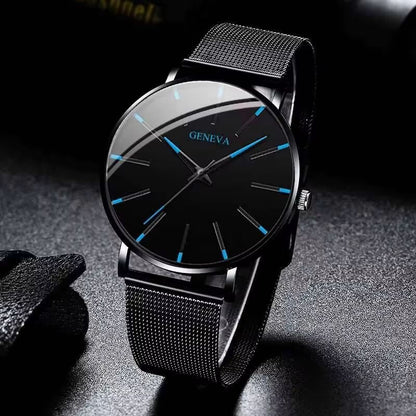 UltraThin Mens Business Watch  Minimalist Quartz Wristwatch With Mesh Band 1