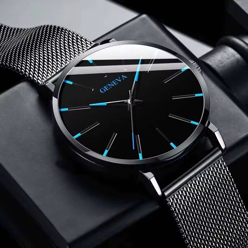 UltraThin Mens Business Watch  Minimalist Quartz Wristwatch With Mesh Band 4