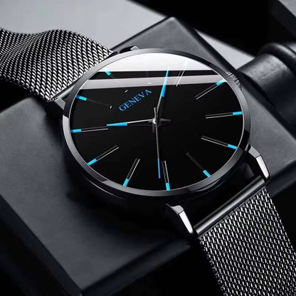 UltraThin Mens Business Watch  Minimalist Quartz Wristwatch With Mesh Band 4