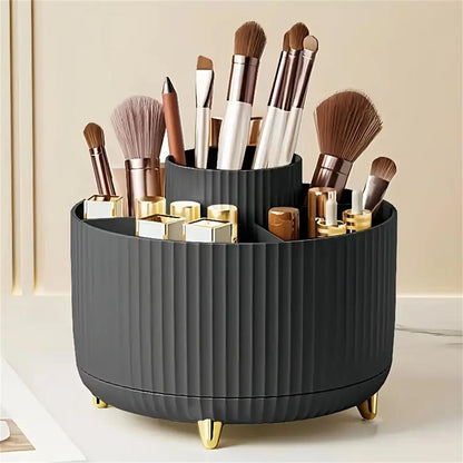 360 Rotating Makeup Organizer  MultiFunctional Cosmetic Storage Holder With 5 Compartments 7