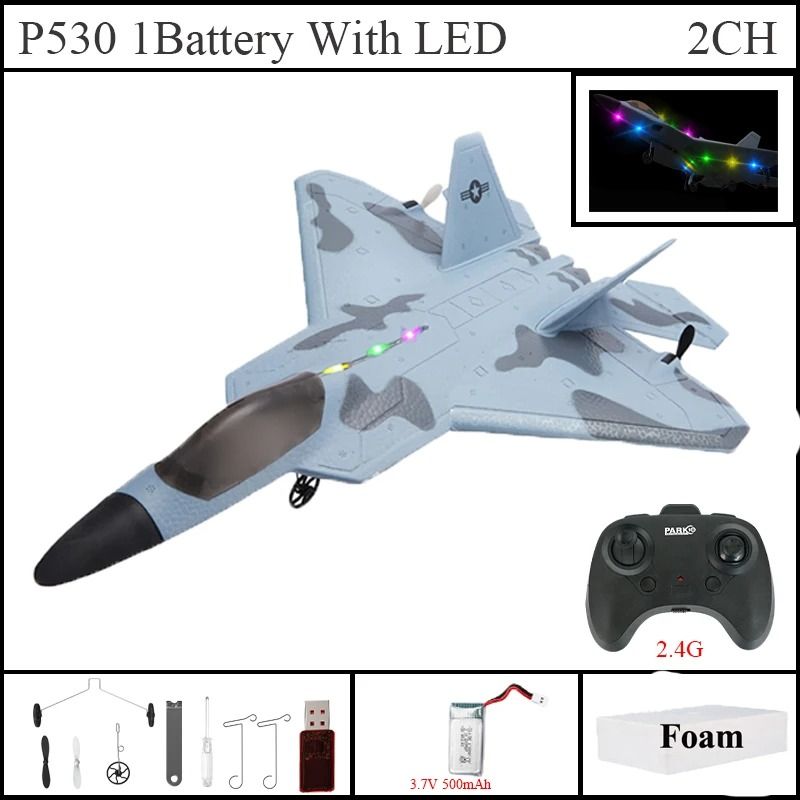 24G RC Foam Warplane With LED Lights And Gyroscope 7