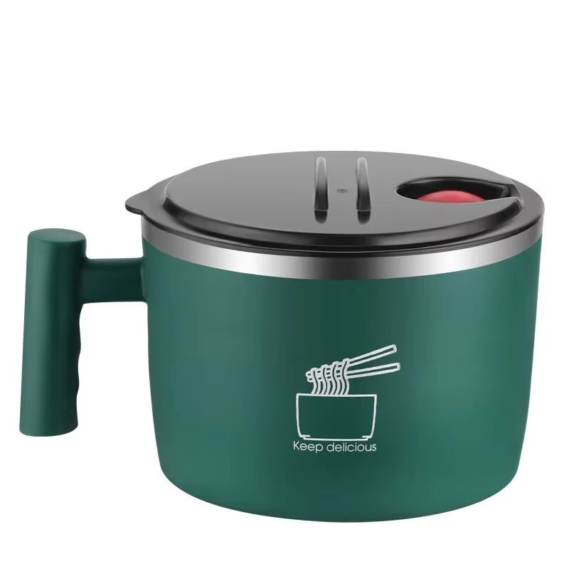Stainless Steel Instant Noodle Bowl With Lid  Portable Sealed Soup  Drain Bowl 8