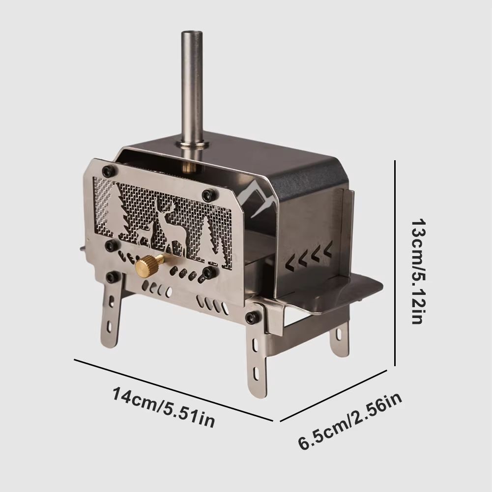 Portable Mini Folding Charcoal Stove  Stainless Steel Outdoor Fire Pit  Camping Wood Burner 2