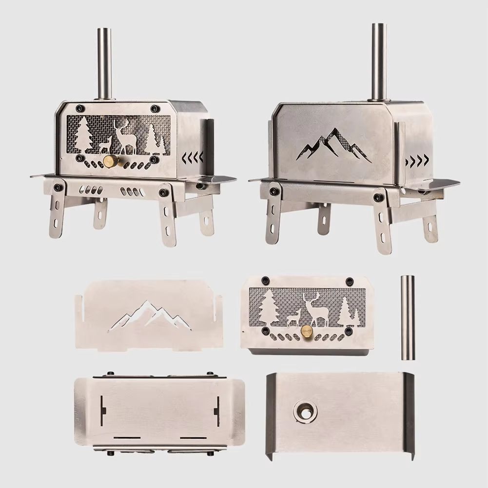 Portable Mini Folding Charcoal Stove  Stainless Steel Outdoor Fire Pit  Camping Wood Burner 3