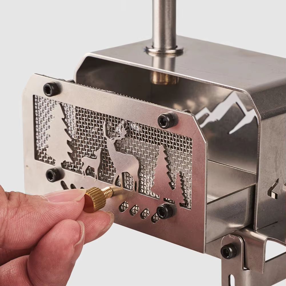 Portable Mini Folding Charcoal Stove  Stainless Steel Outdoor Fire Pit  Camping Wood Burner 4