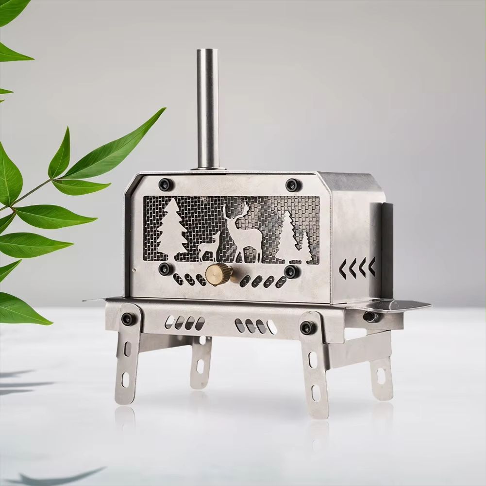 Portable Mini Folding Charcoal Stove  Stainless Steel Outdoor Fire Pit  Camping Wood Burner 5