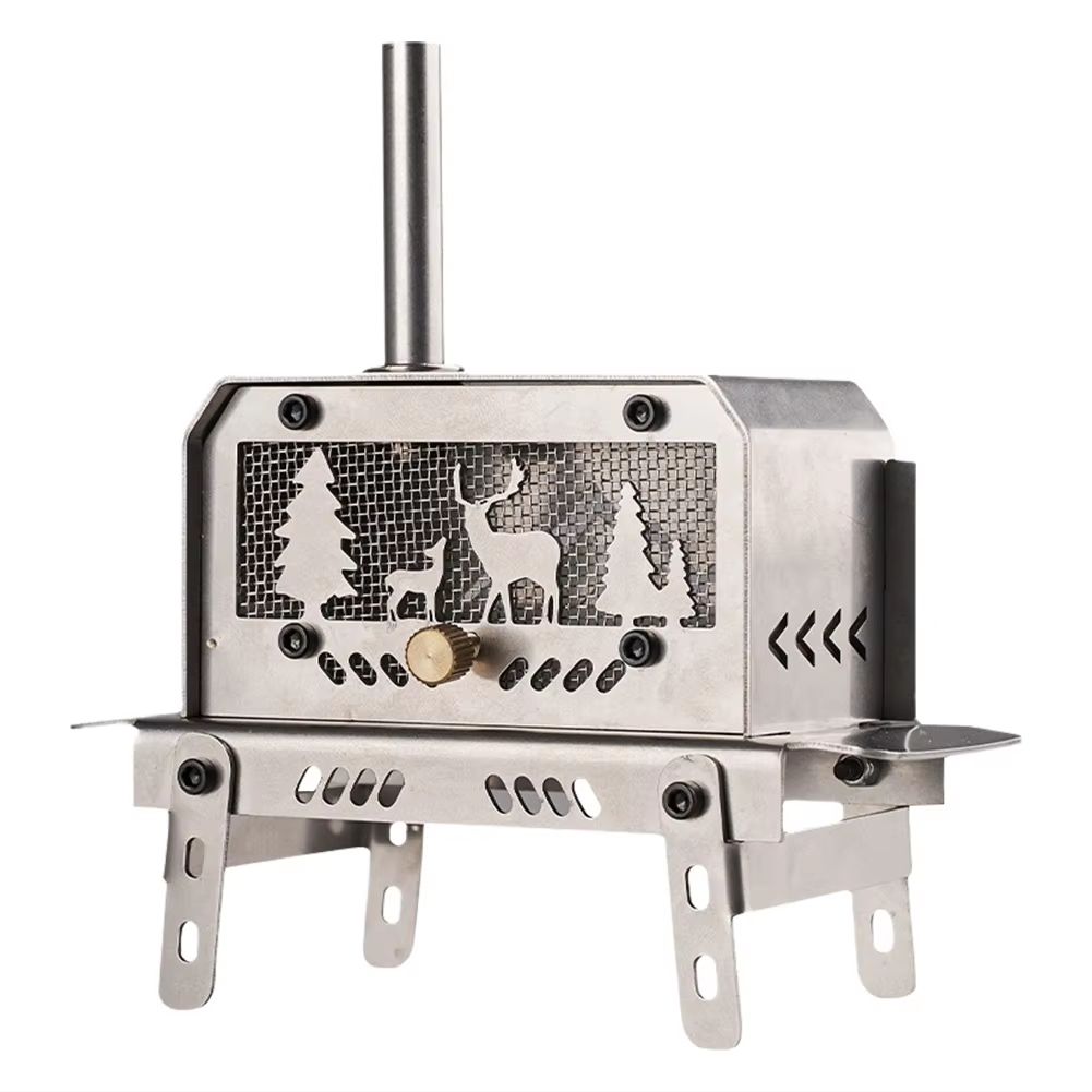 Portable Mini Folding Charcoal Stove  Stainless Steel Outdoor Fire Pit  Camping Wood Burner 6