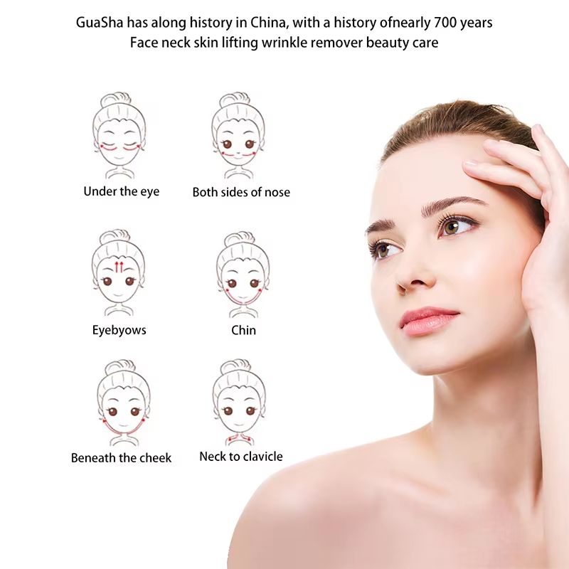 Natural Jade Gua Sha Massage Tool  Stone Facial Scraper For Skin Firming  Beauty Therapy 3