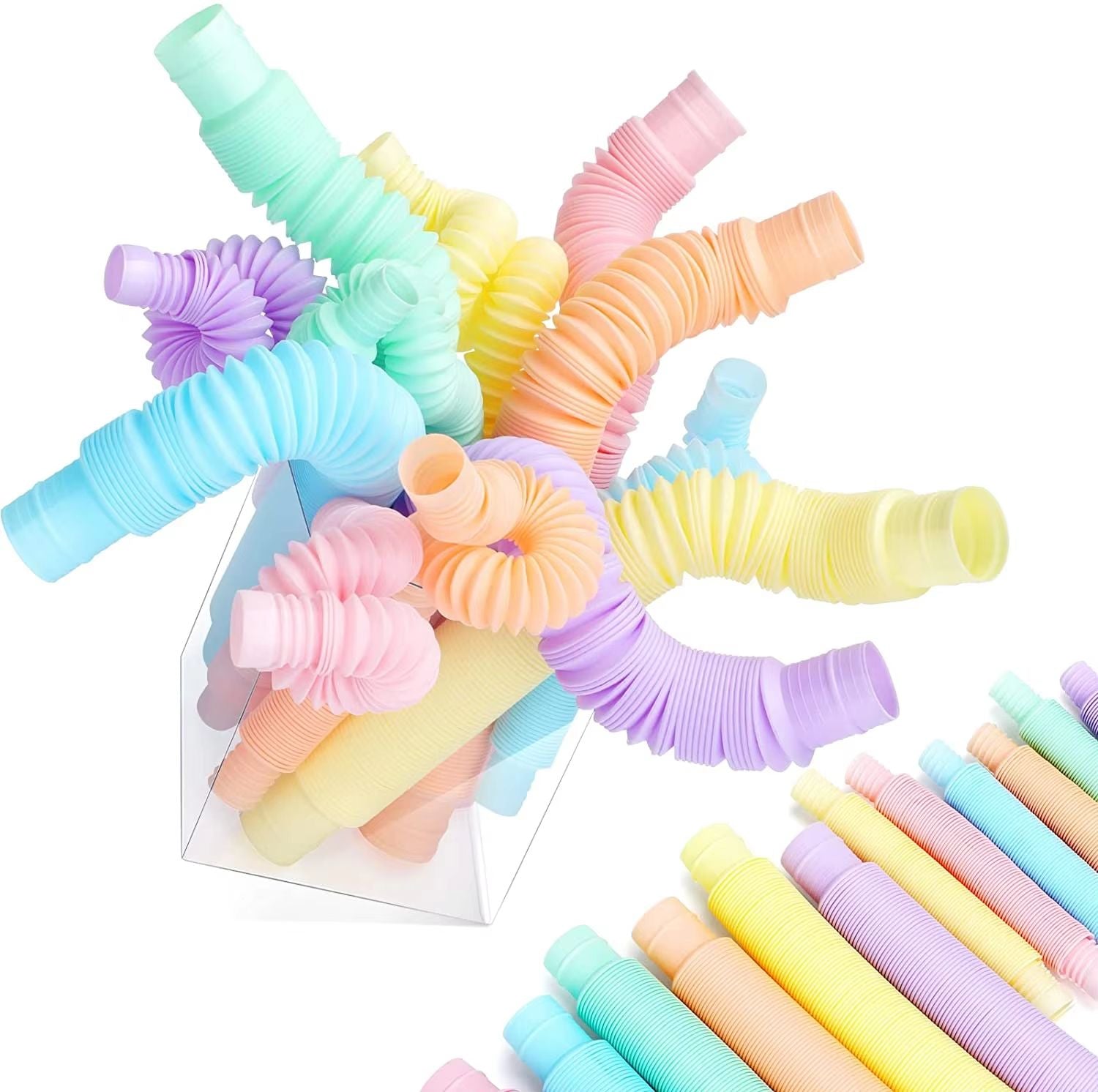 4Pack Mini Pop Tube Sensory Fidget Toys  Colorful Building  Stress Relief For Kids With Autism ADHD 1