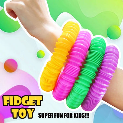 4Pack Mini Pop Tube Sensory Fidget Toys  Colorful Building  Stress Relief For Kids With Autism ADHD 5