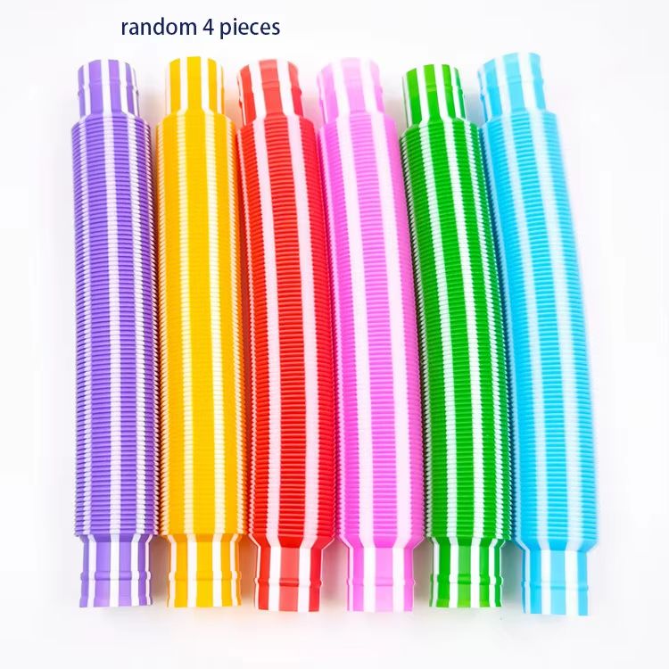 4Pack Mini Pop Tube Sensory Fidget Toys  Colorful Building  Stress Relief For Kids With Autism ADHD 8