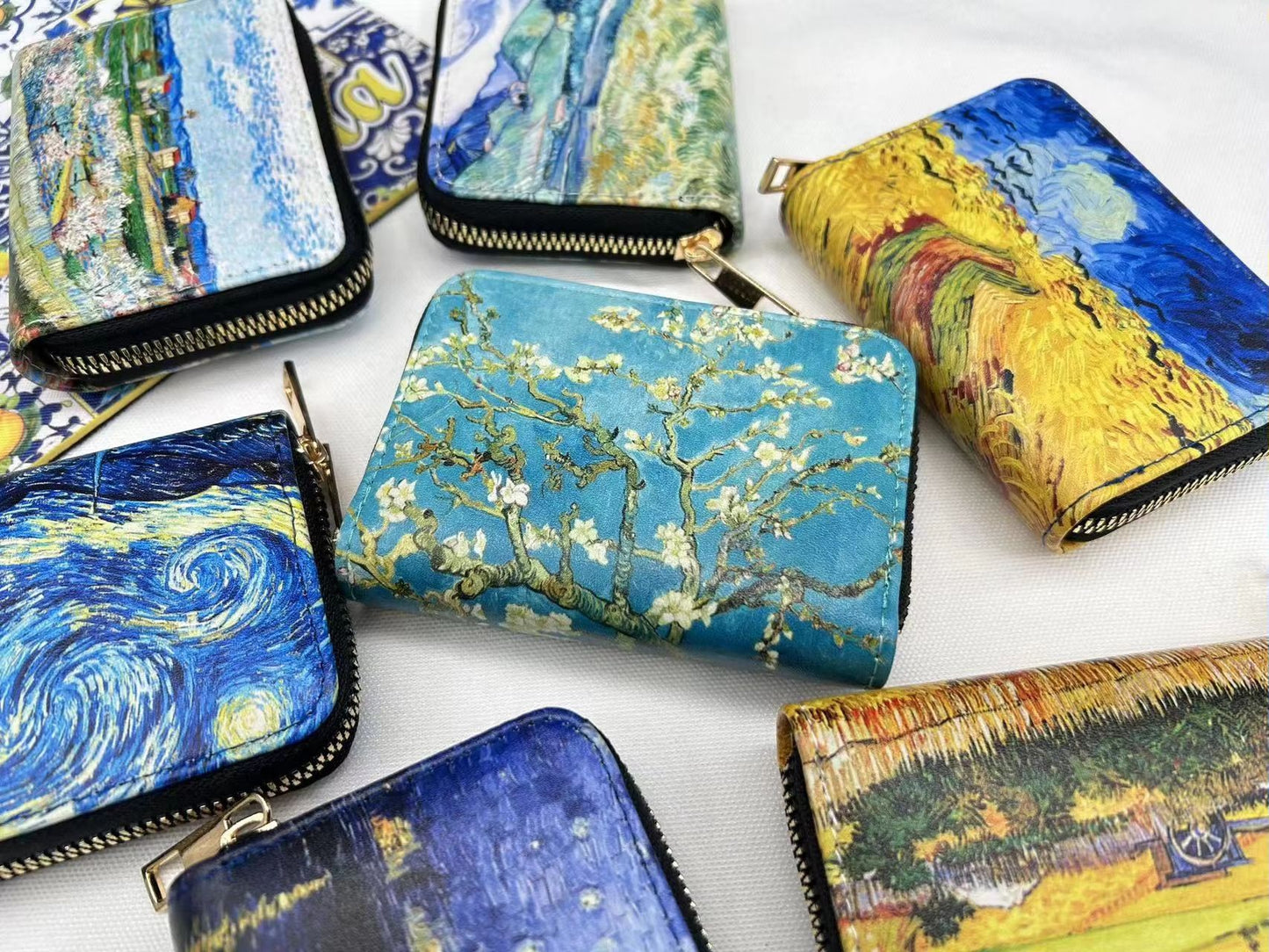 Van Gogh Art Card Holder Wallet  Premium Vegan Leather MultiFunction Zipper Wallet For Men  Women 4
