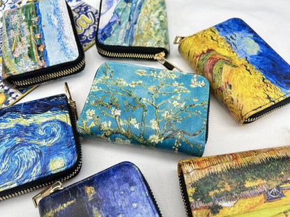 Van Gogh Art Card Holder Wallet  Premium Vegan Leather MultiFunction Zipper Wallet For Men  Women 4