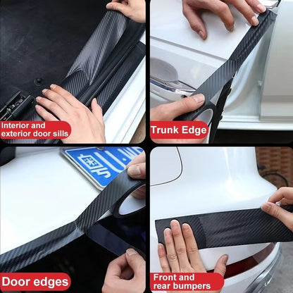 Nano Carbon Fiber Car Protector Strip  AntiScratch Sticker Film For Door Sill Mirrors  DIY Auto Car 1
