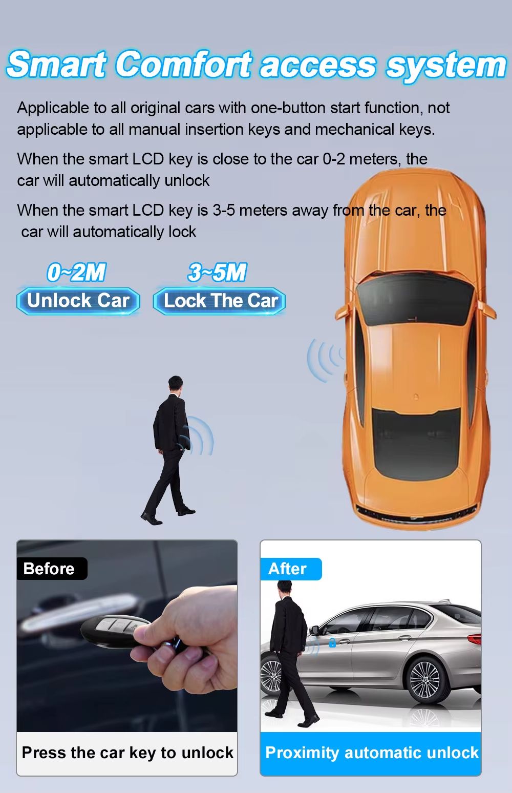 CF920 Universal Smart LCD Car Key  Modified Keyless Entry Remote With Auto Lock  Display For Audi B 1