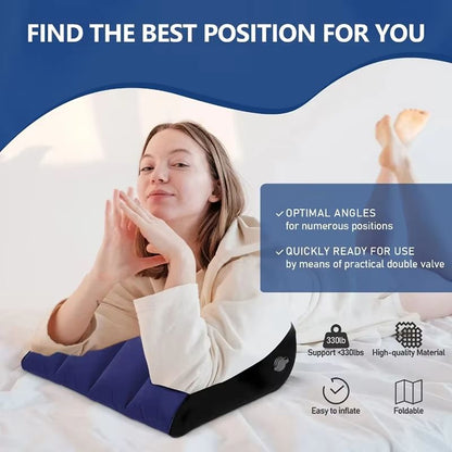 Inflatable Wedge Pillow  Lightweight Travel Cushion For Lumbar Leg Support Yoga  Camping 2