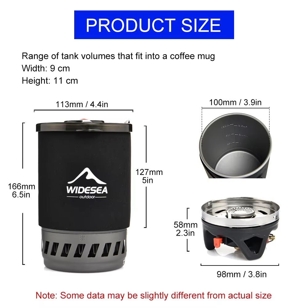 Widesea Camping Cooking System  Portable Outdoor Gas Stove With Heat Exchanger Coffee Pot  Cookware 1