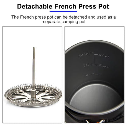 Widesea Camping Cooking System  Portable Outdoor Gas Stove With Heat Exchanger Coffee Pot  Cookware 2