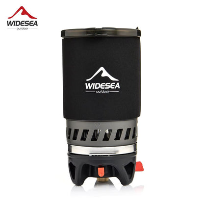 Widesea Camping Cooking System  Portable Outdoor Gas Stove With Heat Exchanger Coffee Pot  Cookware 6