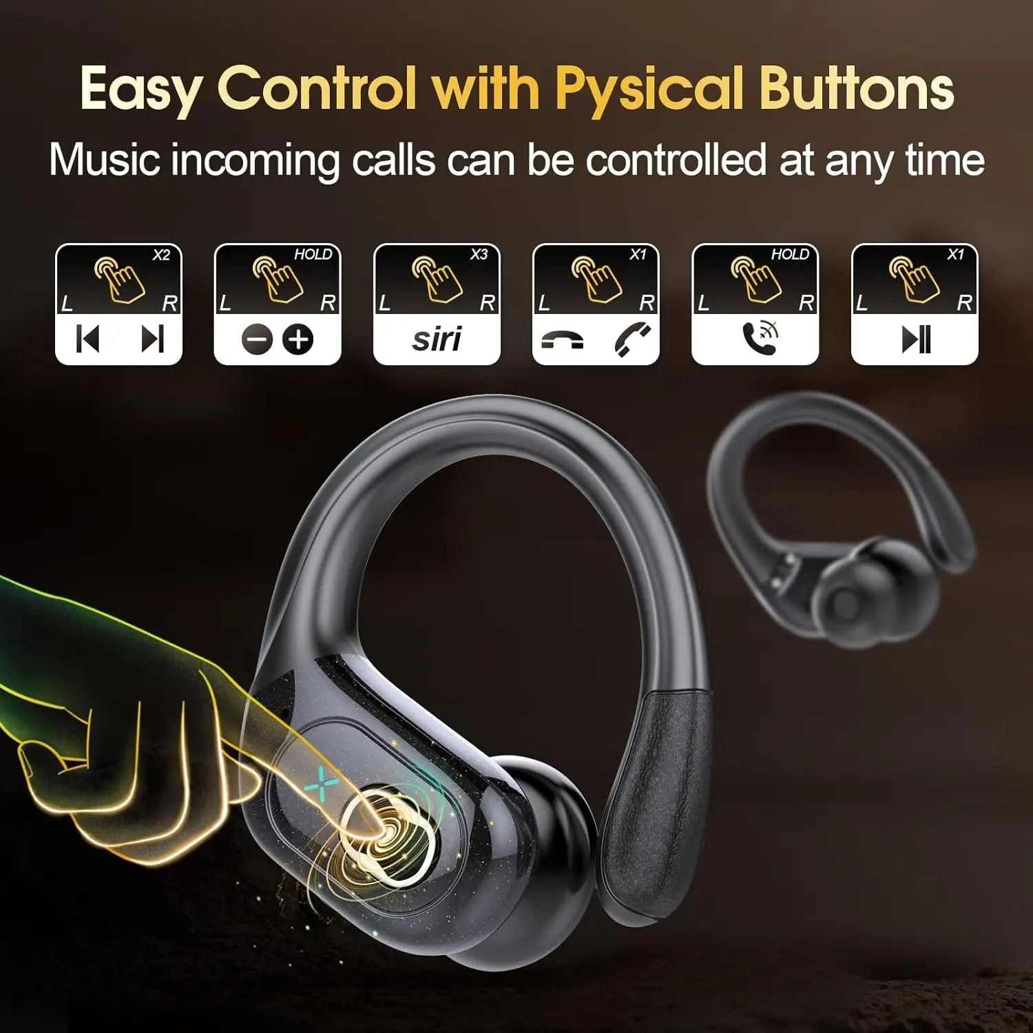 TWS Sports Bluetooth Earbuds LED Touch Headset 4