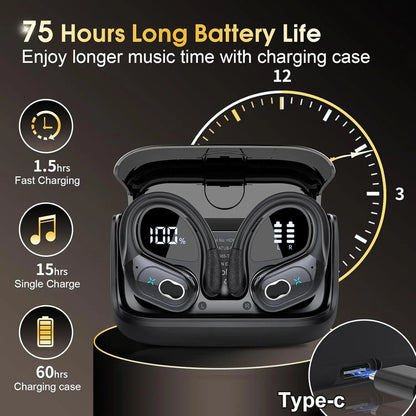 TWS Sports Bluetooth Earbuds LED Touch Headset 5