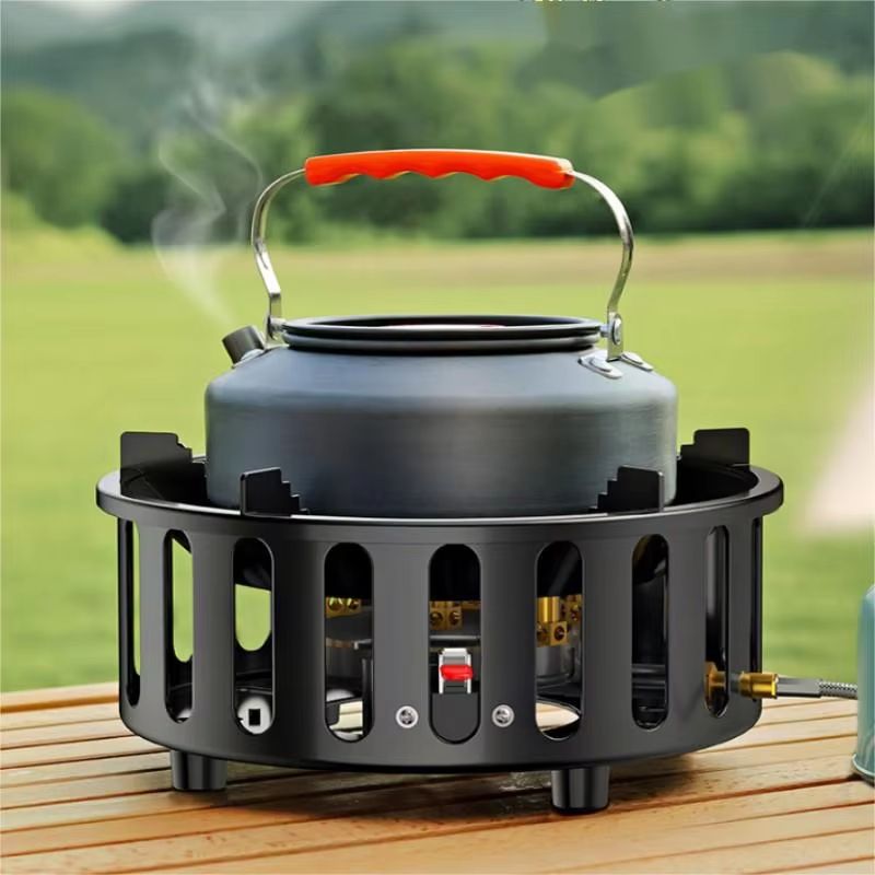 19800W HighPower Camping Stove  7Core Portable Gas Burner With Windproof Design  Electronic Ignitio 2